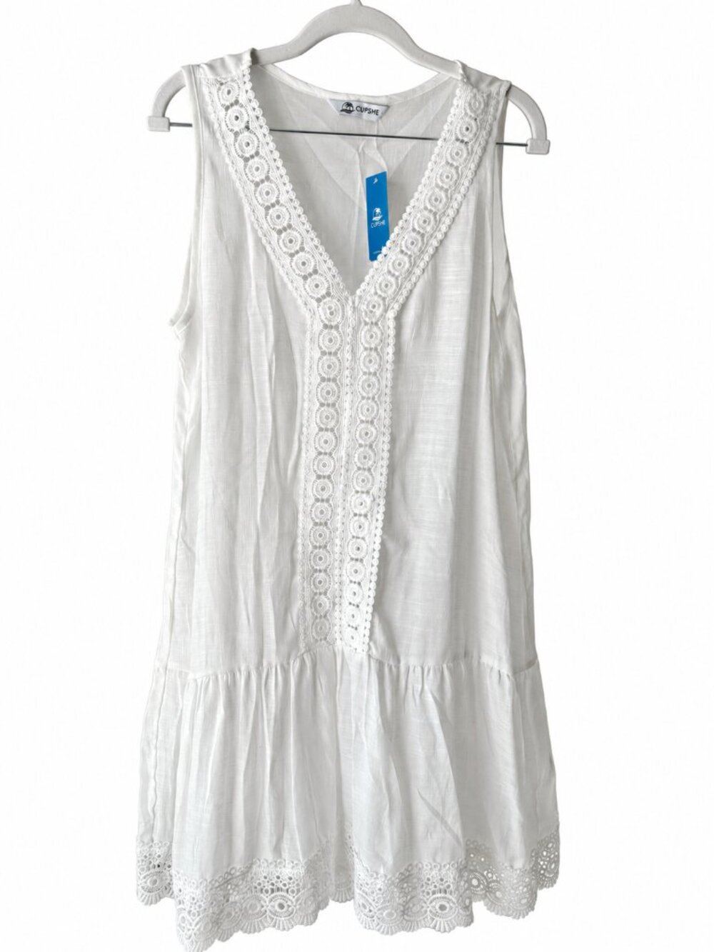 Cupshe Mariposa White Lace Beach Cover-Up Dress – M – NWT